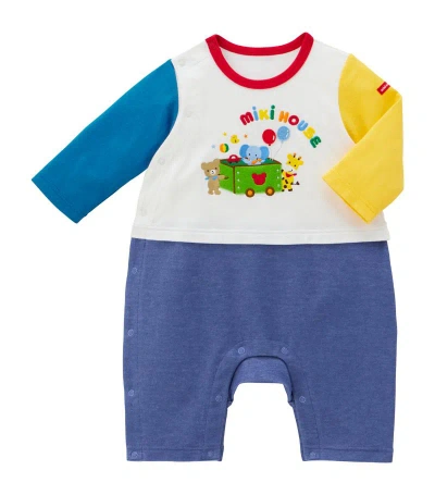 Miki House Embroidered Colour-block Playsuit (6-12 Months) In Multi