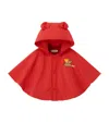 Miki House Embroidered Hooded Poncho In Red