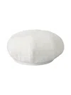 Miki House Embroidered-logo Flax Beret In White