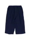 Miki House Embroidered-logo Straight Cotton Shorts In Blue