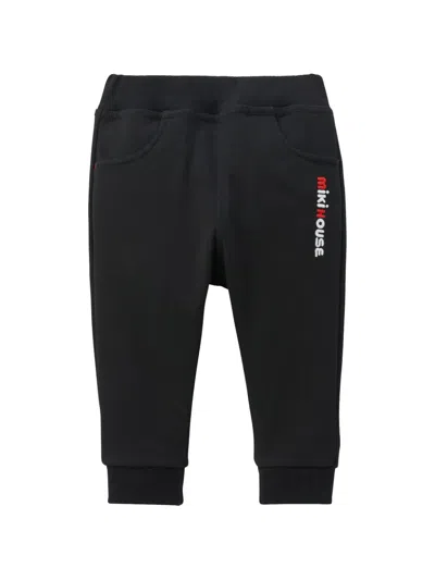 Miki House Kids' Embroidered Logo Track Pants In Black