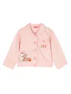 Miki House Embroidered-motif Cotton Jacket In Pink