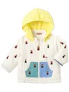 Miki House Embroidered-motif Zip-up Hooded Jacket In White