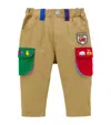 Miki House Embroidered Trousers In Beige