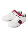 Miki House Faux Leather Logo Trainers In White