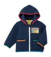 Miki House Fleece Detachable-hood Sweatshirt In Blue