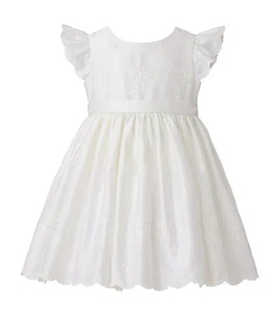 Miki House Kids' Floral Party Dress In White
