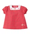 Miki House Gingham Chieco Blouse In Red