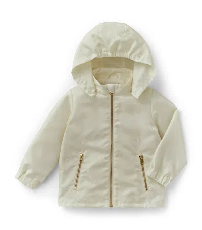 Miki House Kids' Jacquard Windbreaker Jacket In White