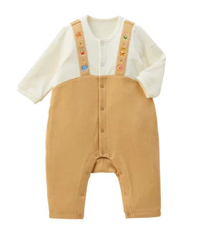 Miki House Jersey Dungaree Playsuit (6-12 Months) In Beige