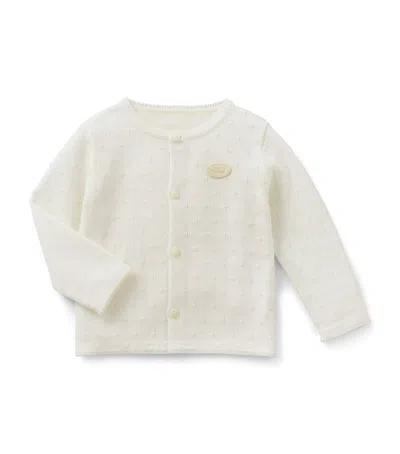 Miki House Kids' Knitted Cardigan In Ivory