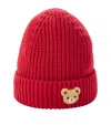 Miki House Knitted Felt Character Beanie Hat In Red