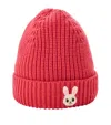 Miki House Knitted Felt Character Beanie Hat In Red