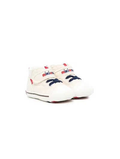 Miki House Kids' Logo-embroidered High-top Sneakers In White