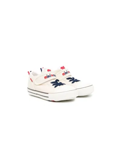 Miki House Kids' Logo-embroidered High-top Sneakers In White