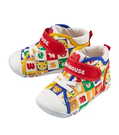 Miki House Kids' Logo-embroidered Sneakers In White