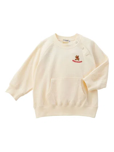 Miki House Kids' Logo-embroidered Sweatshirt In Neutrals