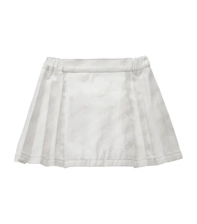 Miki House Kids' Logo Pleated Skirt In White