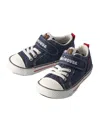 Miki House Embroidered-logo Touch-strap Sneakers In Navy