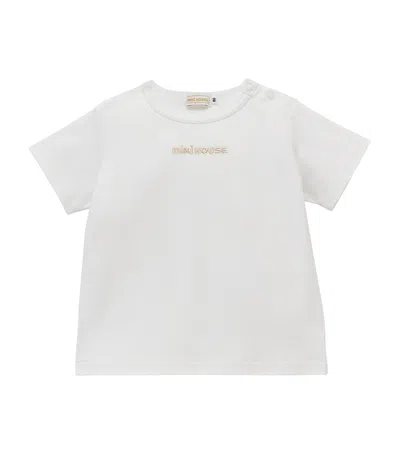 Miki House Kids' Logo T-shirt In White