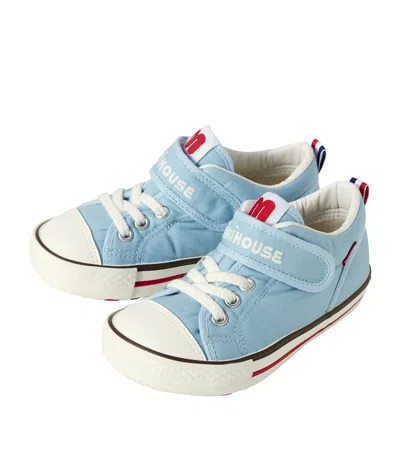 Miki House Kids' Logo Velcro Sneakers In Blue