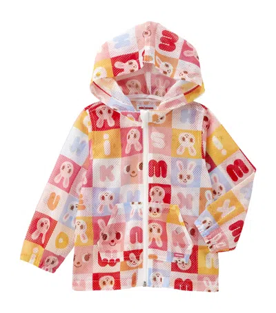 Miki House Kids' Mesh Bunny Print Jacket In Pink