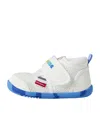 Miki House Mesh Double Russell Neon First Shoes In White