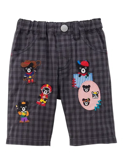 Miki House Kids' Patch-detail Trousers In Black
