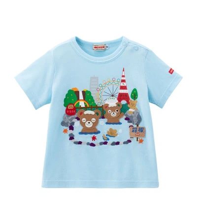 Miki House Kids' Print And Applique T-shirt (2-7 Years) In Blue