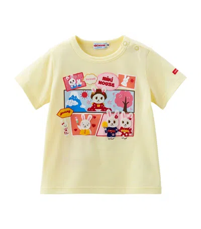 Miki House Kids' Print And Applique T-shirt (2-7 Years) In Yellow