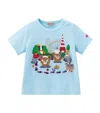 Miki House Print And Applique T-shirt In Blue