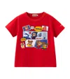 Miki House Print And Applique T-shirt In Red