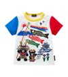 Miki House Print And Applique T-shirt In Yellow