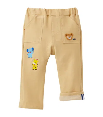 Miki House Kids' Pucci Bear And Friends Trousers (2-7 Years) In Beige