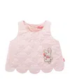 Miki House Quilted Bunny Appliqué Vest In Pink