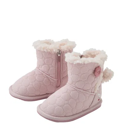 Miki House Kids' Quilted Mooton Booties In Pink