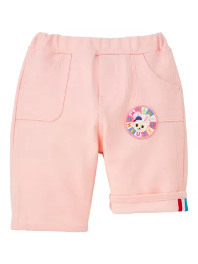 Miki House Kids' Rabbit-patch Shorts In Pink