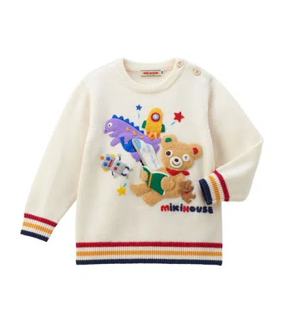 Miki House Kids' Reader Sweater In Ivory