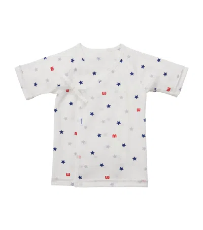 Miki House Kids' Star Print Kimono Top In White