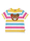 Miki House Striped T-shirt In Yellow