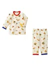 Miki House Teddy Bear-print Pajama Set In White