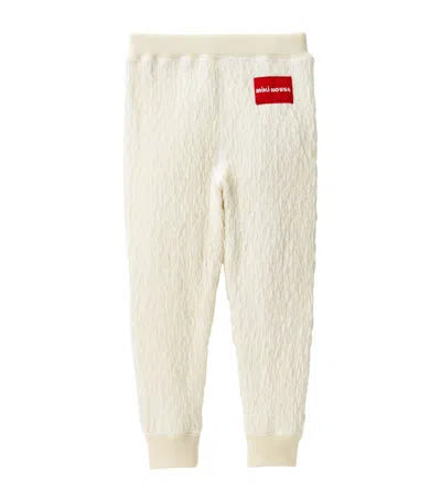 Miki House Kids' Textured Crinkle Leggings (3-7 Years) In White