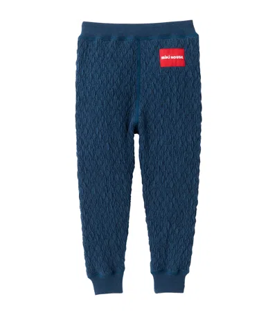 Miki House Kids' Textured Crinkle Leggings In Navy