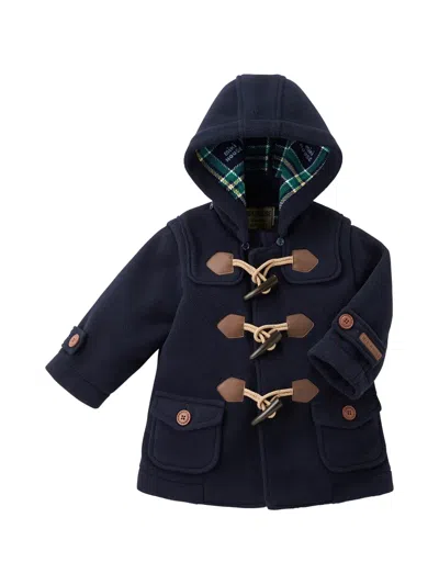 Miki House Kids' Toggle-fastening Hooded Coat In Blue