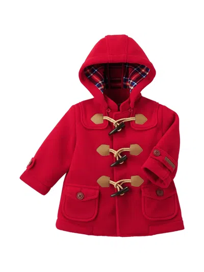 Miki House Kids' Toggle-fastening Hooded Coat In Brown