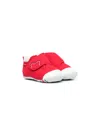 Miki House Touch-strap Cotton Trainers In Red