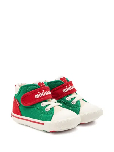 Miki House Babies' Touch-strap High-top Sneakers In Green