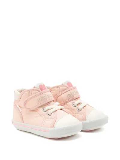 Miki House Babies' Touch-strap High-top Sneakers In Pink