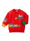 Miki House Train Adventure Sweatshirt In 红色