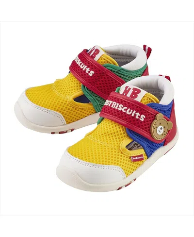 Miki House Unisex Double Russell Energy Hot Biscuits Mesh First Walker Shoes - Toddler In Red And Yellow